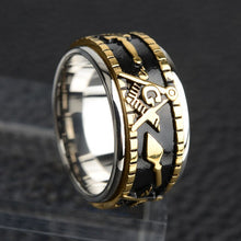 Load image into Gallery viewer, Rotatabl Stainless Steel Masonic Rings for Men Signet Freemason Ring Freemasonry Vintage Punk Jewelry Mens Male Anillos Gift