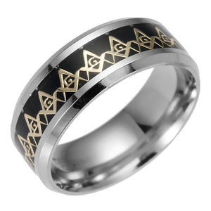 SHOUMAN  316L Stainless Steel Freemasonry Masonic Luminescence Ring Mason Wedding Ring Mason For Men Women Ring