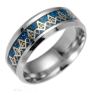 SHOUMAN  316L Stainless Steel Freemasonry Masonic Luminescence Ring Mason Wedding Ring Mason For Men Women Ring